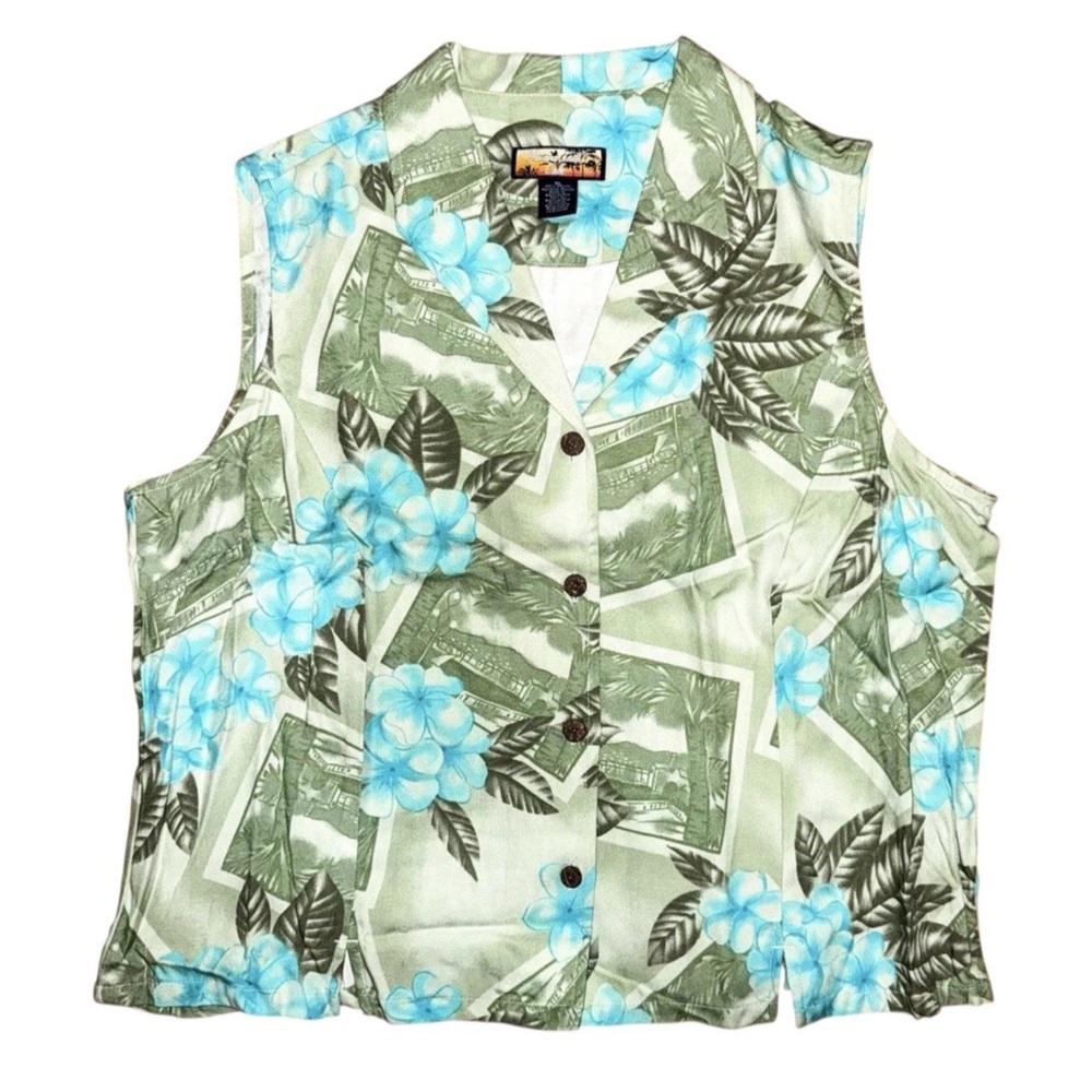 Havana Jacks Cafe Hawaiian Rayon Blouse NWT - Tropical Print - Size XL